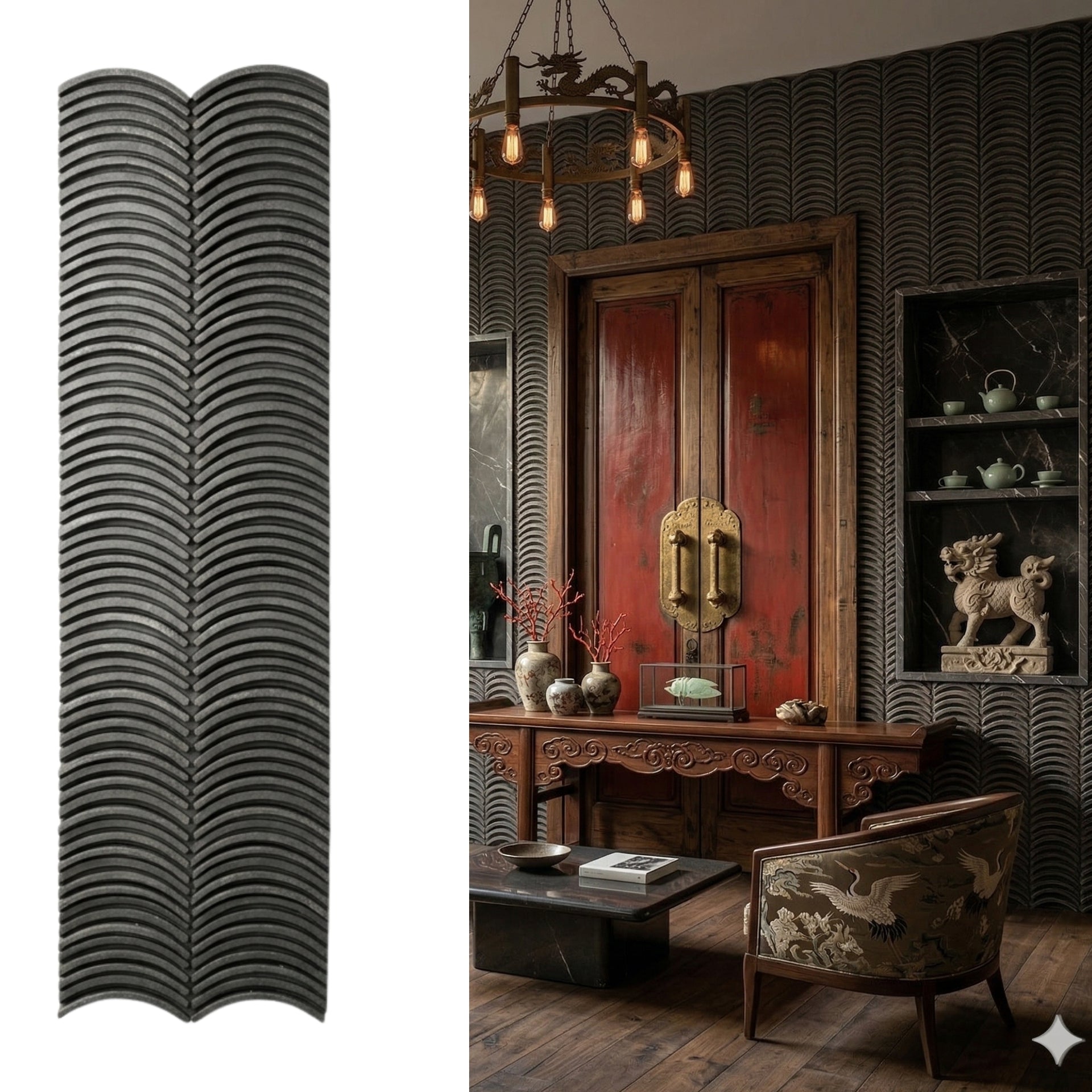 PU Stone – Ancient Tiles Pattern 3D Decorative Wall Panel (2 ft x 4 ft)