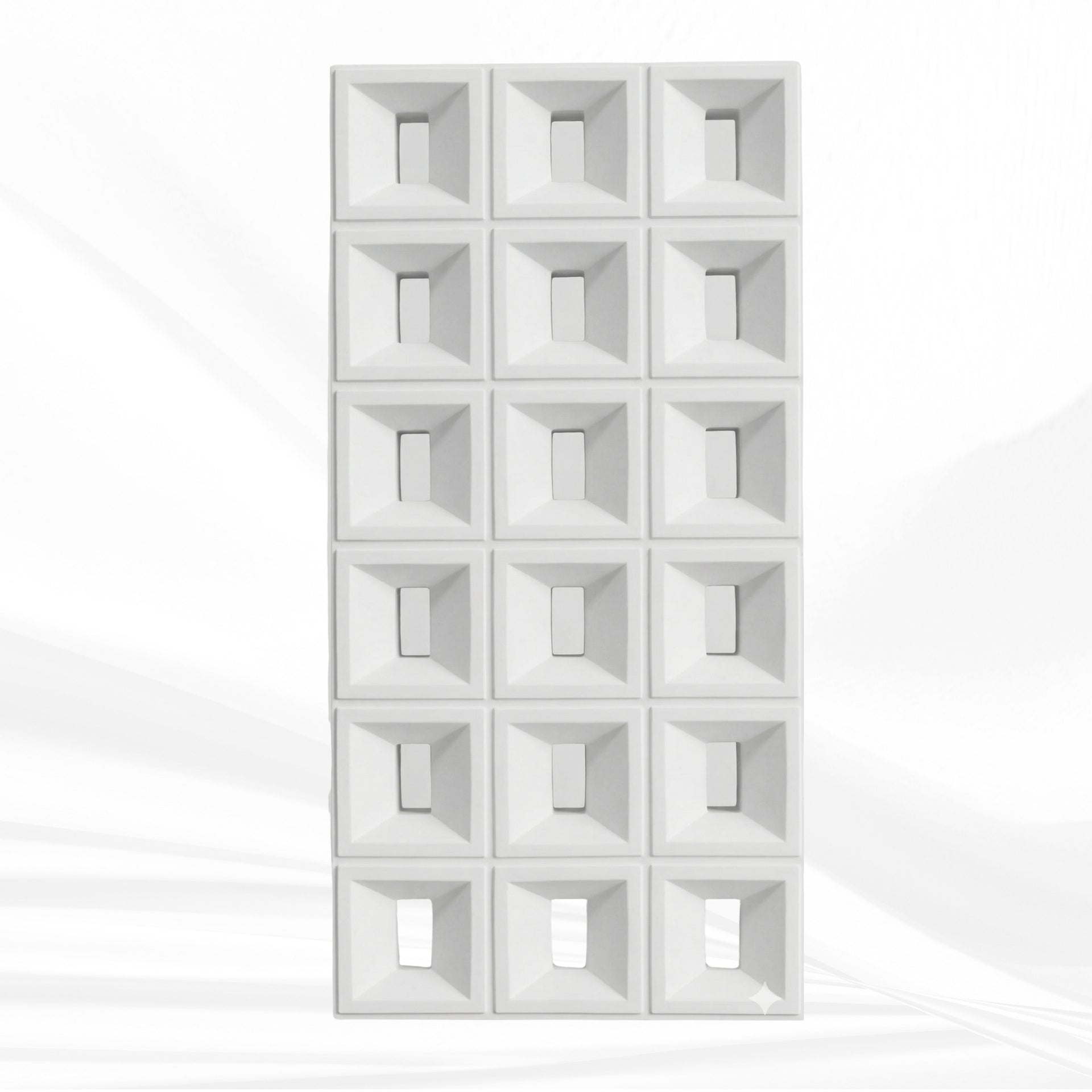 PU Stone – Rectangle Grid Pattern Decorative Wall Panel (2 ft x 4 ft)
