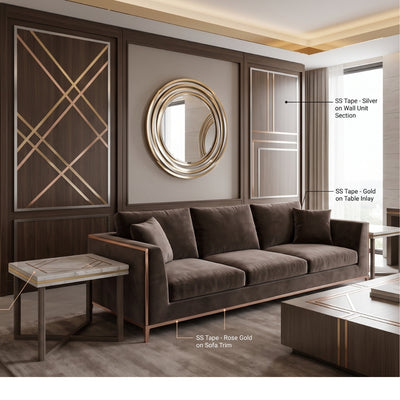 Luxury Metallic SS Interior Trim Tape (18mm & 25mm)