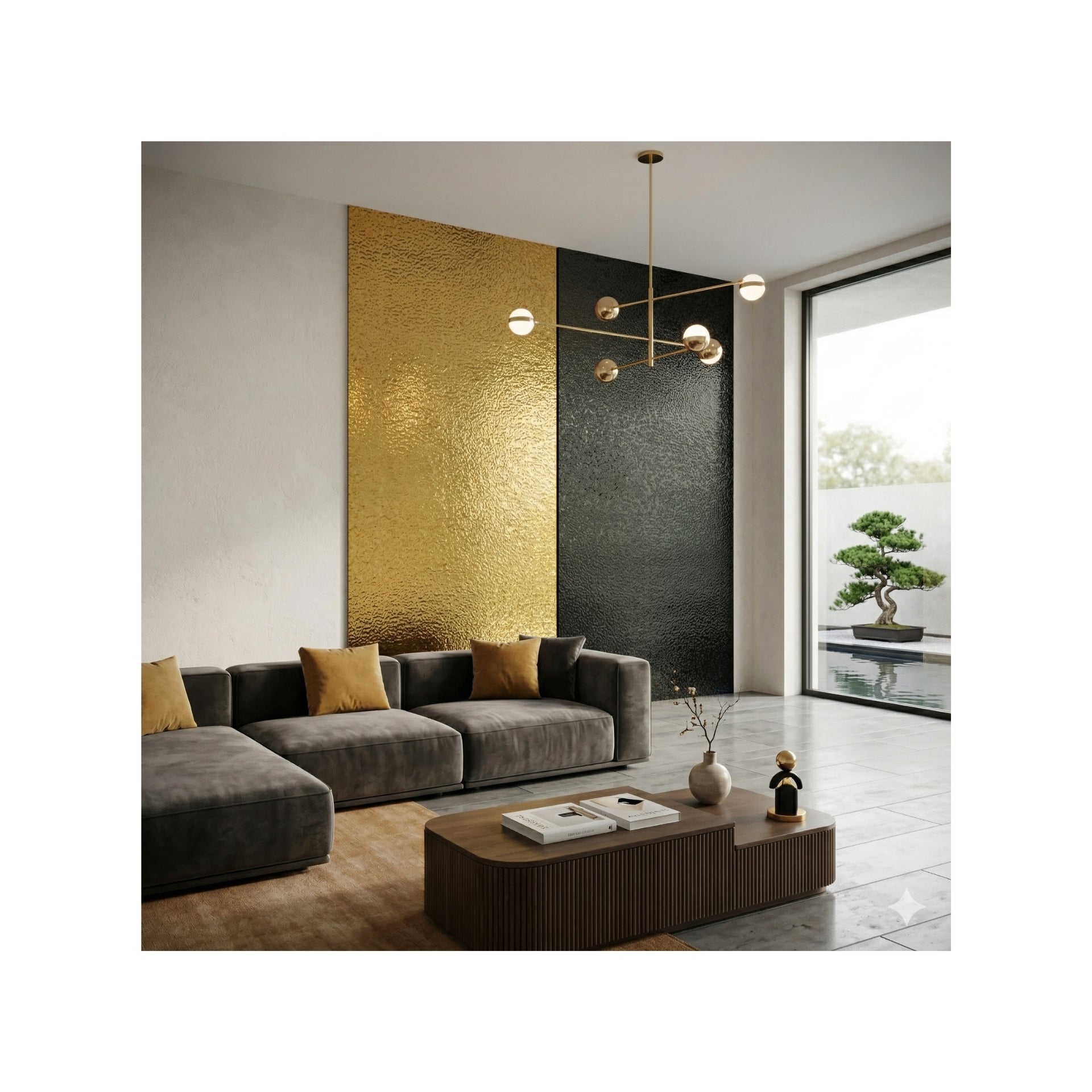 Water Ripple Sticker – Reflective Decorative Wall & Ceiling Panel (4 ft x 10 ft)