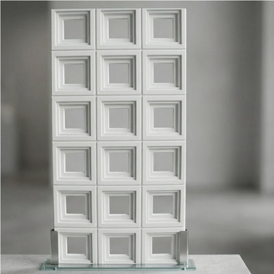PU Stone – Square Grid Pattern Decorative Wall Panel (2 ft x 4 ft)