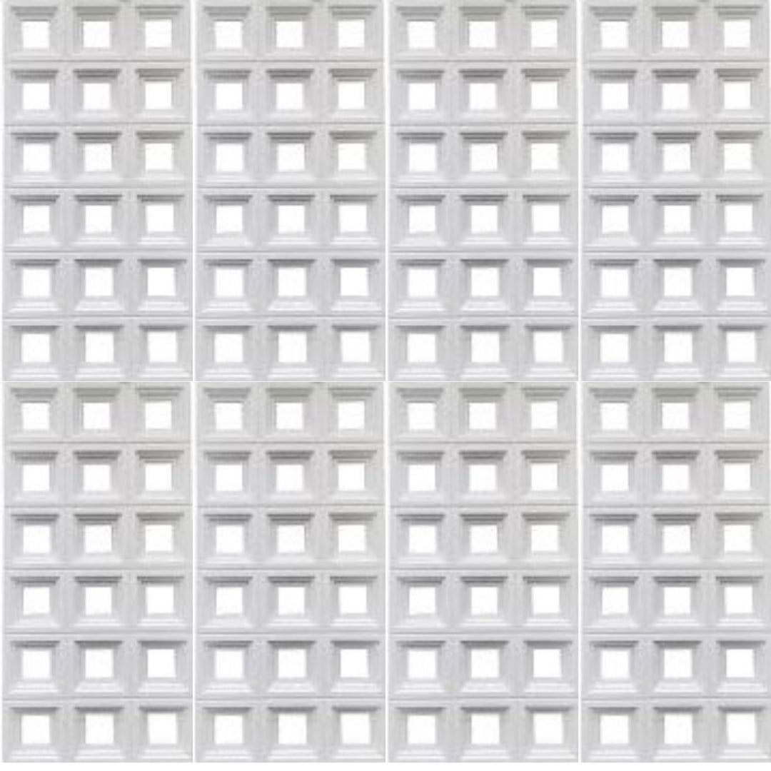PU Stone – Square Grid Pattern Decorative Wall Panel (2 ft x 4 ft)