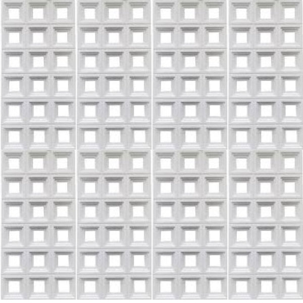 PU Stone – Square Grid Pattern Decorative Wall Panel (2 ft x 4 ft)