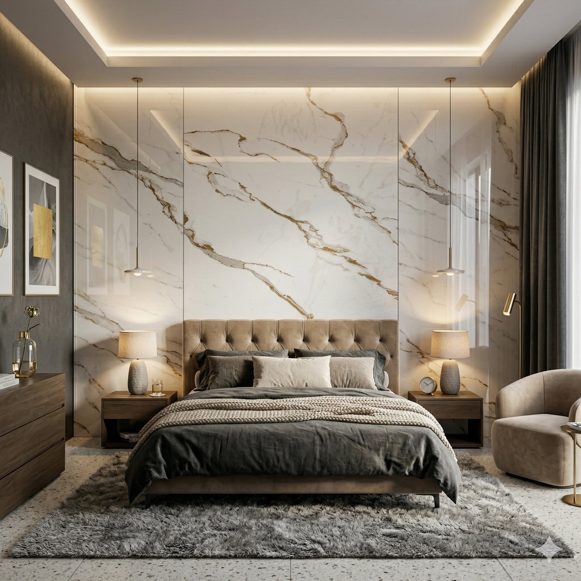 UV Marble Sheet – High-Gloss Decorative Wall Panel (4 ft x 8 ft)
