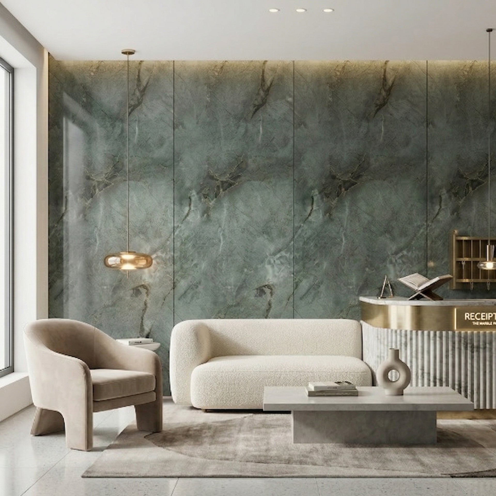 UV Marble Sheet – High-Gloss Decorative Wall Panel (4 ft x 8 ft)