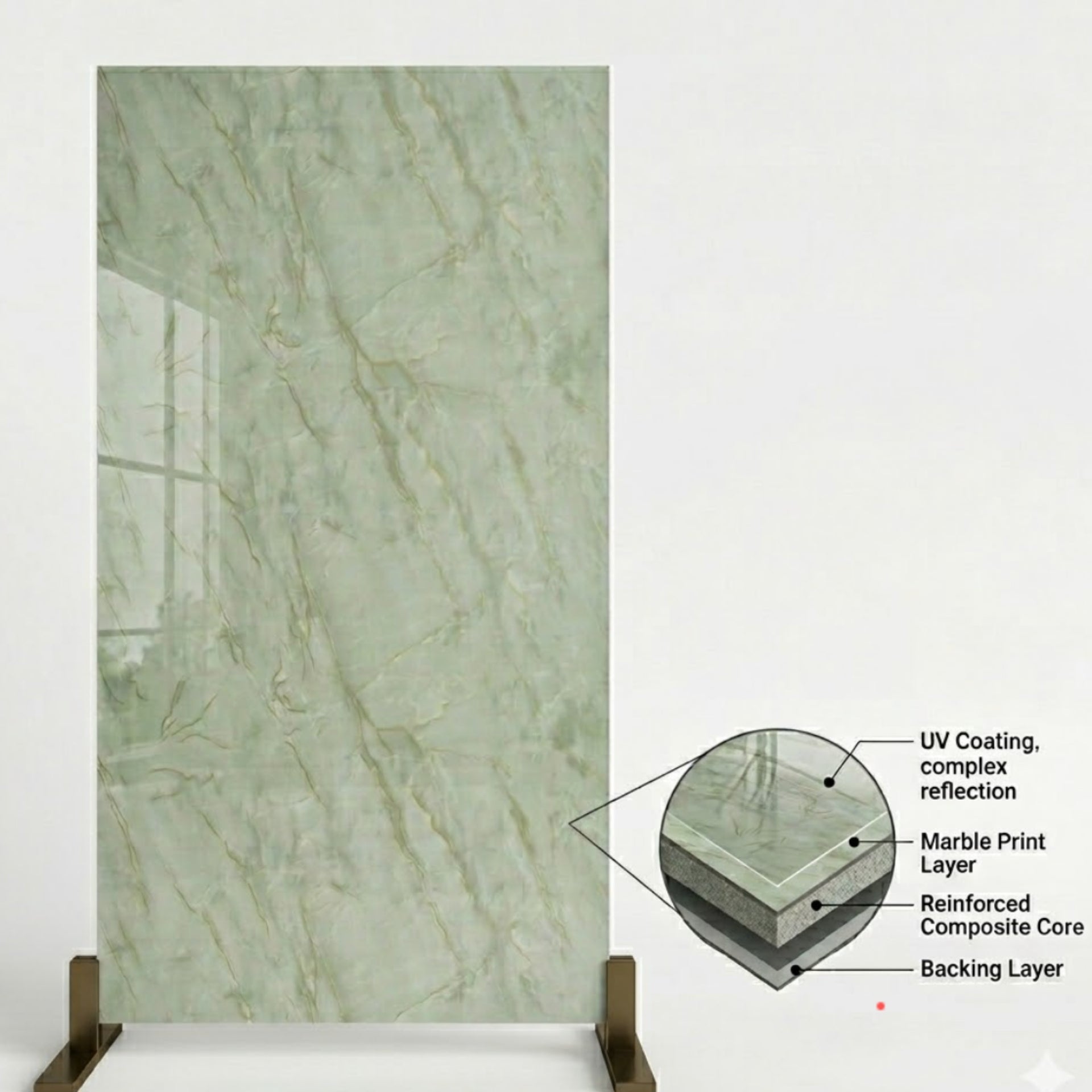UV Marble Sheet – High-Gloss Decorative Wall Panel (4 ft x 8 ft)