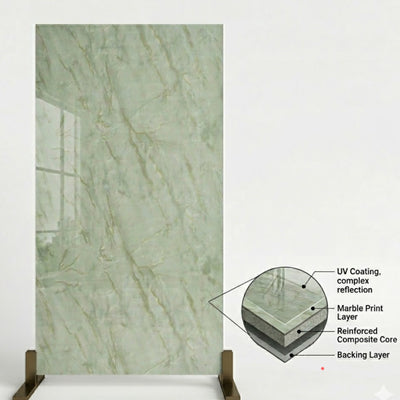 UV Marble Sheet – High-Gloss Decorative Wall Panel (4 ft x 8 ft)